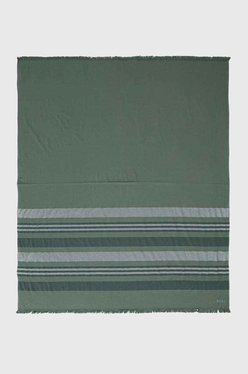 Bavlněný ručník BOSS zelená barva - zelená -  100 % Bavlna