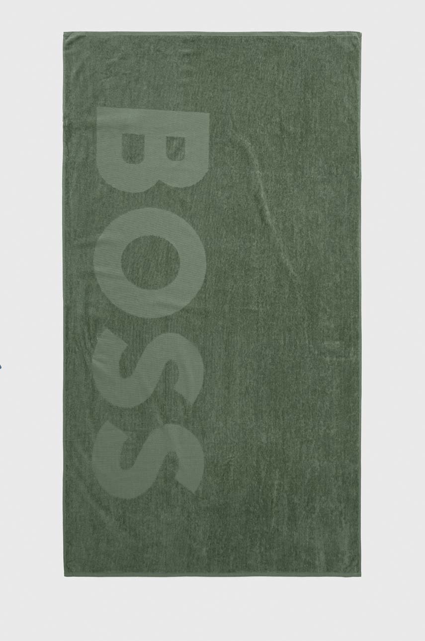 

Бавовняний рушник BOSS колір зелений