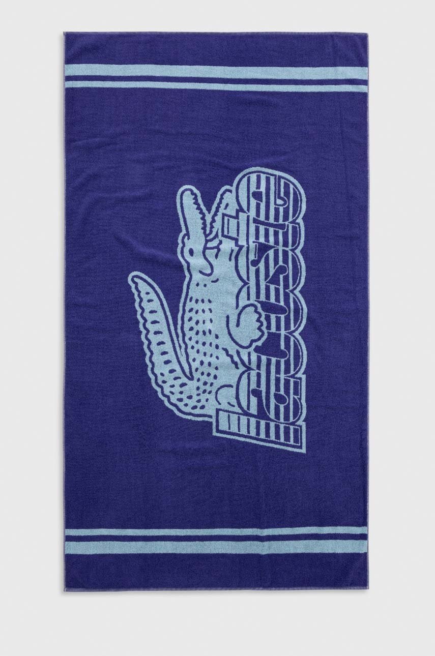

Бавовняний рушник Lacoste колір фіолетовий