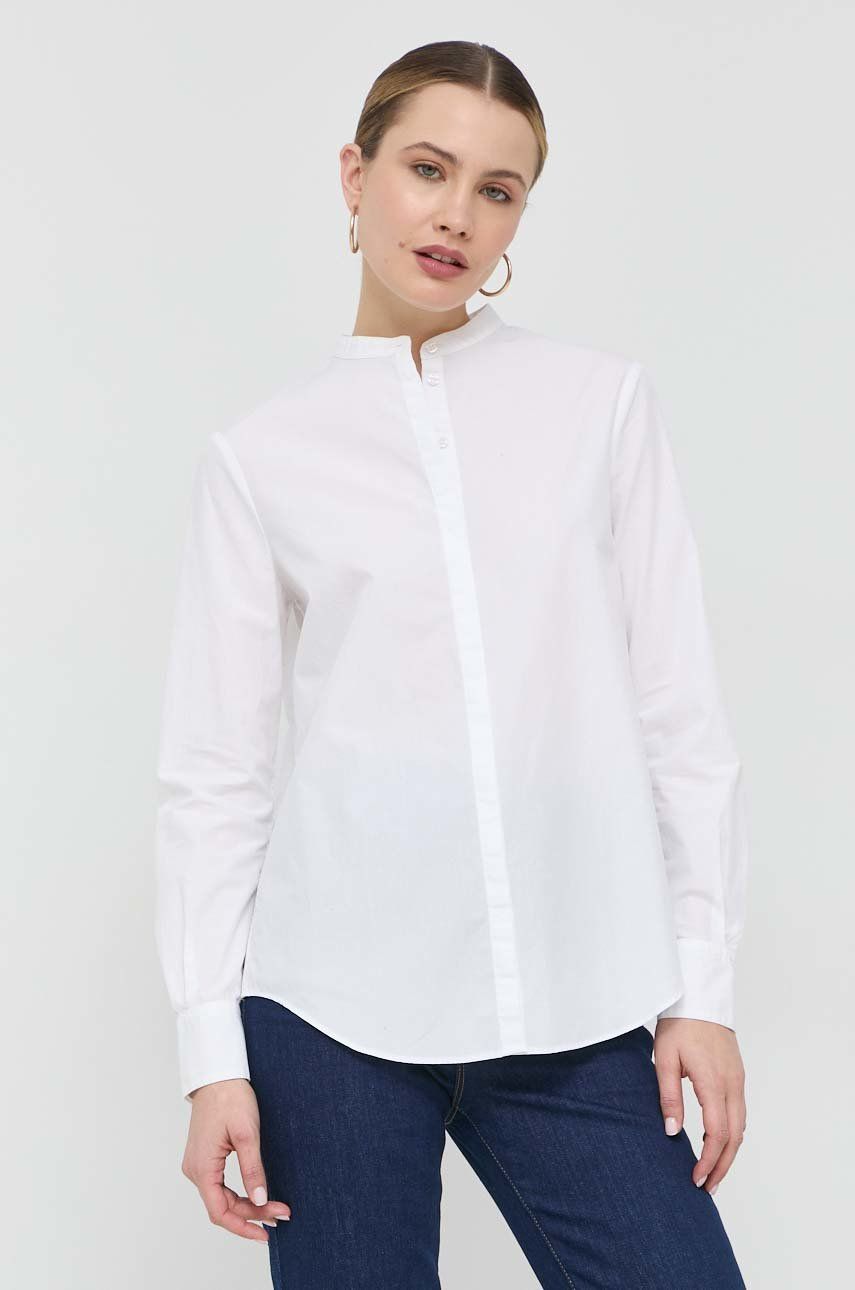 BOSS koszula bawełniana damska kolor biały regular