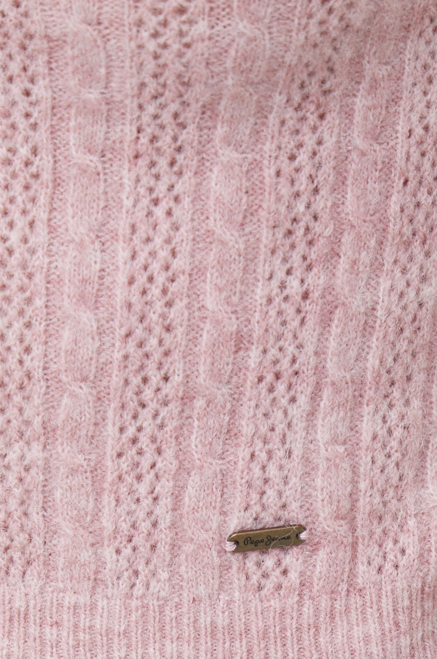 Top από μείγμα μαλλιού Pepe Jeans Tiana χρώμα: ροζ φωτογραφία