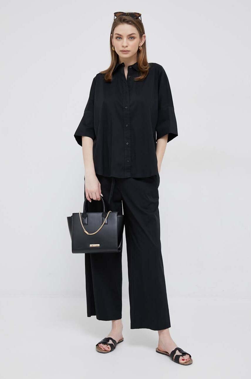 

Рубашка Dkny женская цвет чёрный relaxed классический воротник