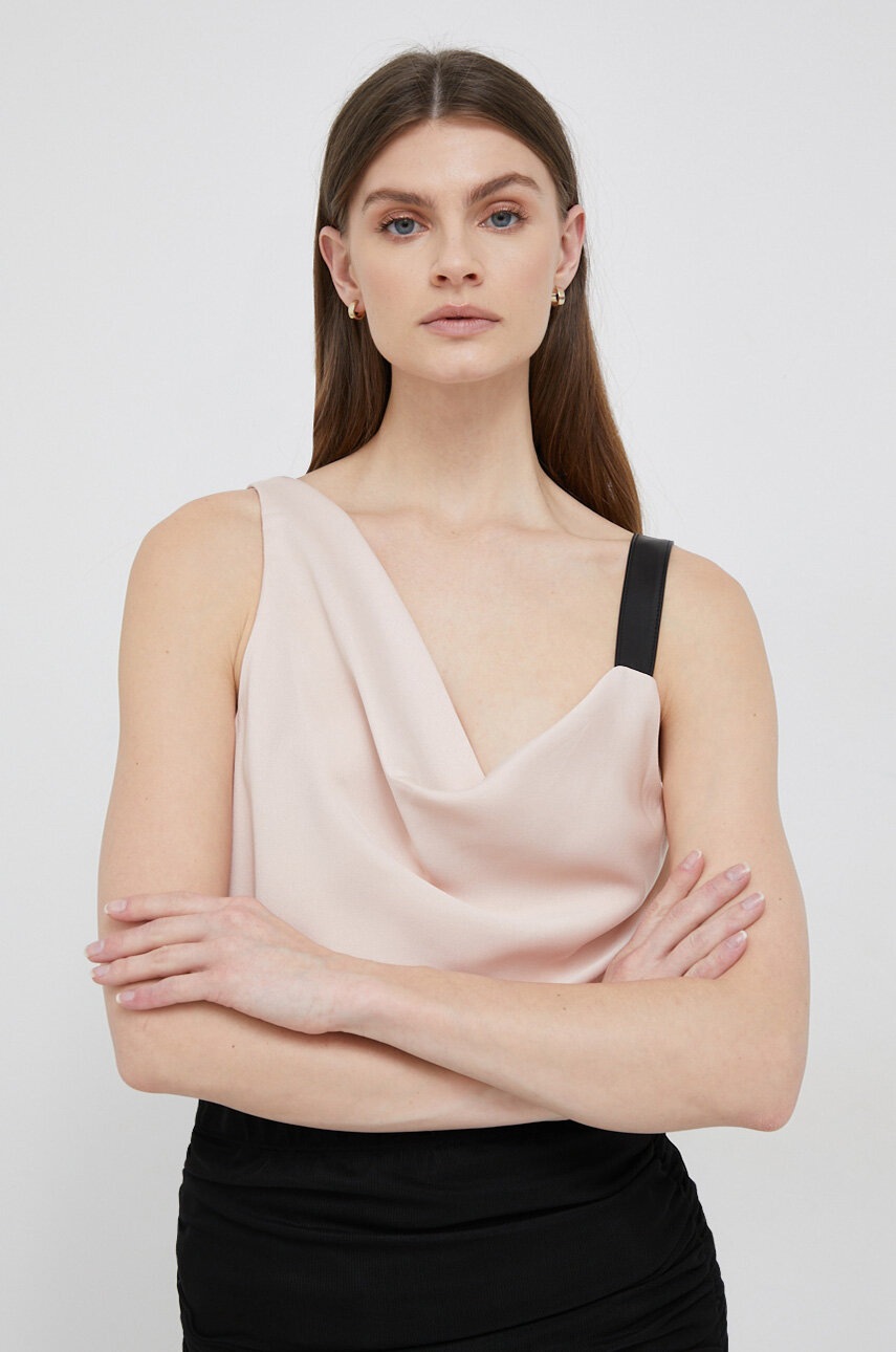 

Блузка Dkny жіноча колір бежевий однотонна