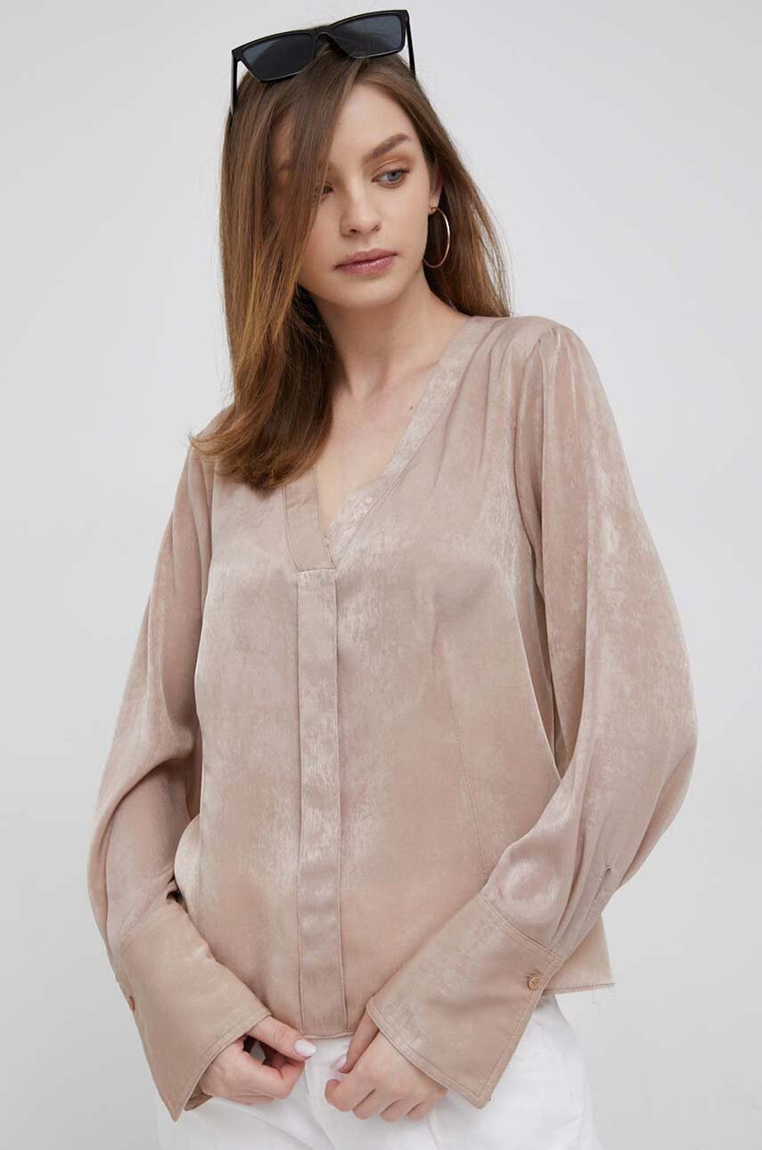

Блузка Dkny жіноча колір коричневий однотонна