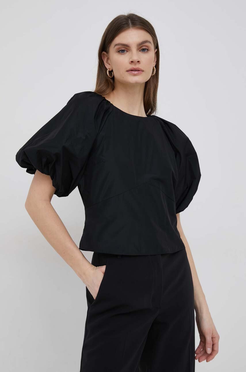 

Блузка Dkny жіноча колір чорний однотонна