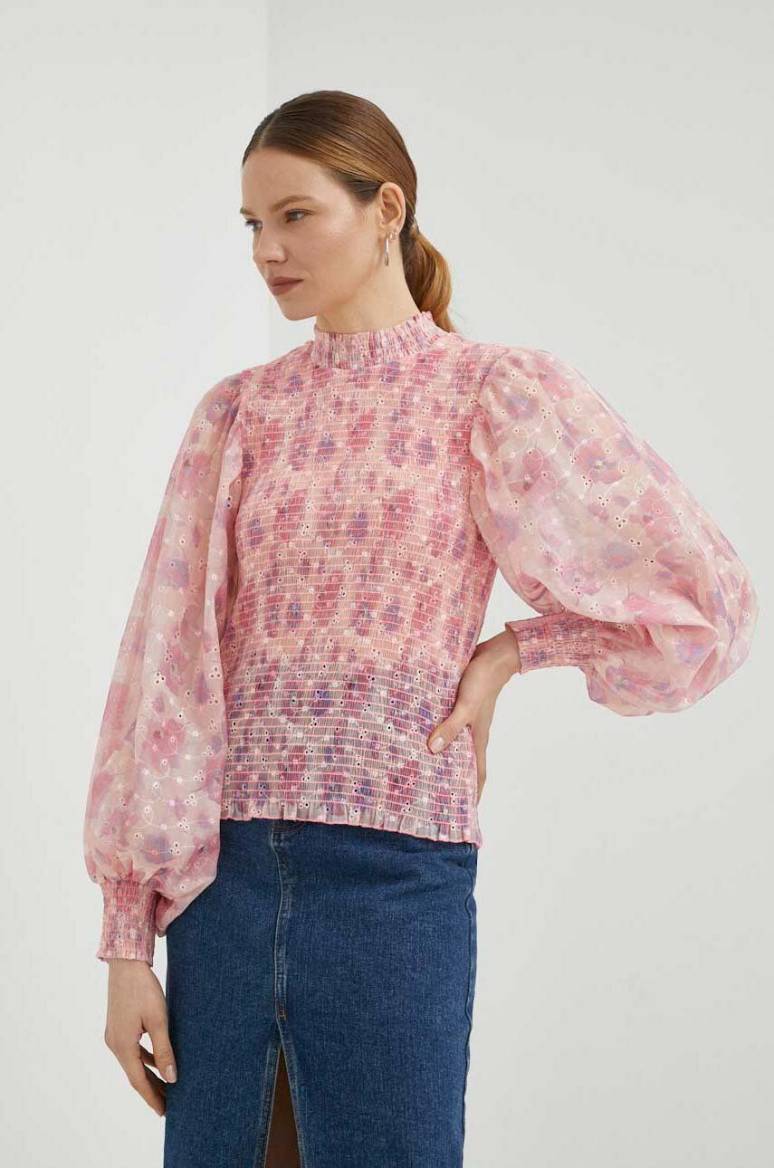 E-shop Halenka Bruuns Bazaar dámská, růžová barva, vzorovaná