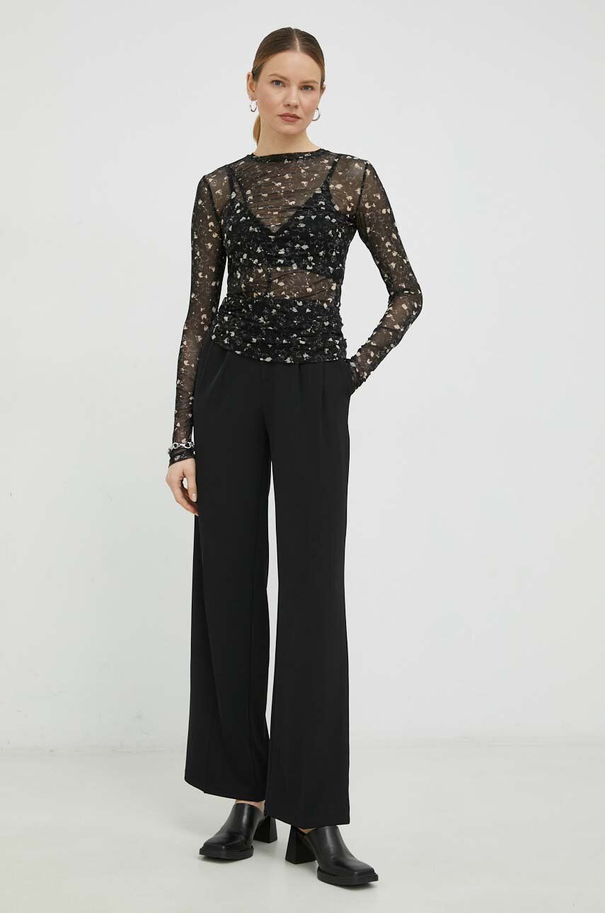 Bruuns Bazaar bluza femei, culoarea negru, modelator
