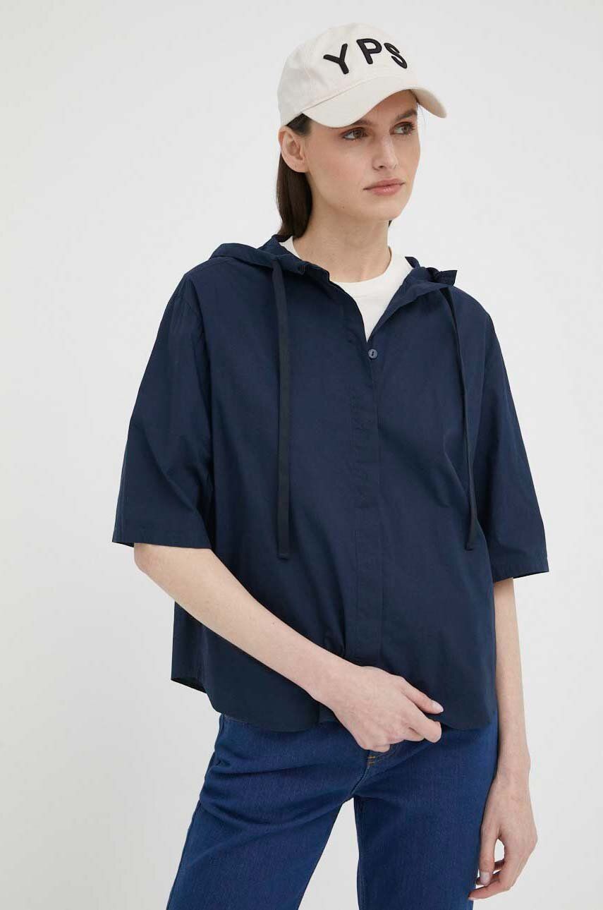 Košile Marc O′Polo DENIM tmavomodrá barva, relaxed - námořnická modř -  100 % Bavlna