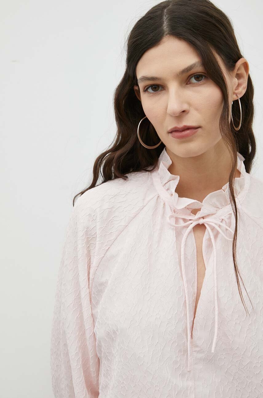 Μπλουζάκι Samsoe Samsoe χρώμα: ροζ φωτογραφία