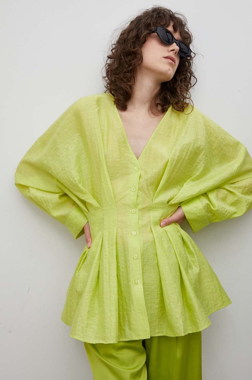 Samsoe Samsoe camasa femei, culoarea verde