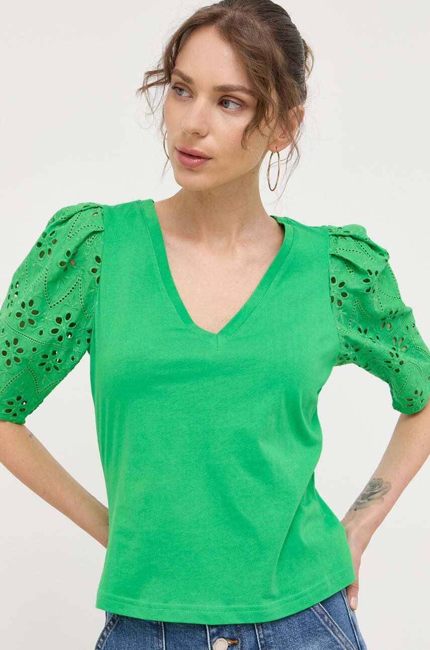 Morgan bluza femei, culoarea verde, neted answear.ro