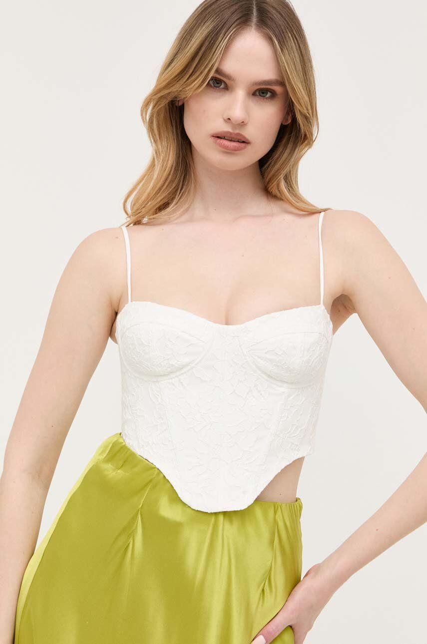 Bardot Top Culoarea Alb, Neted