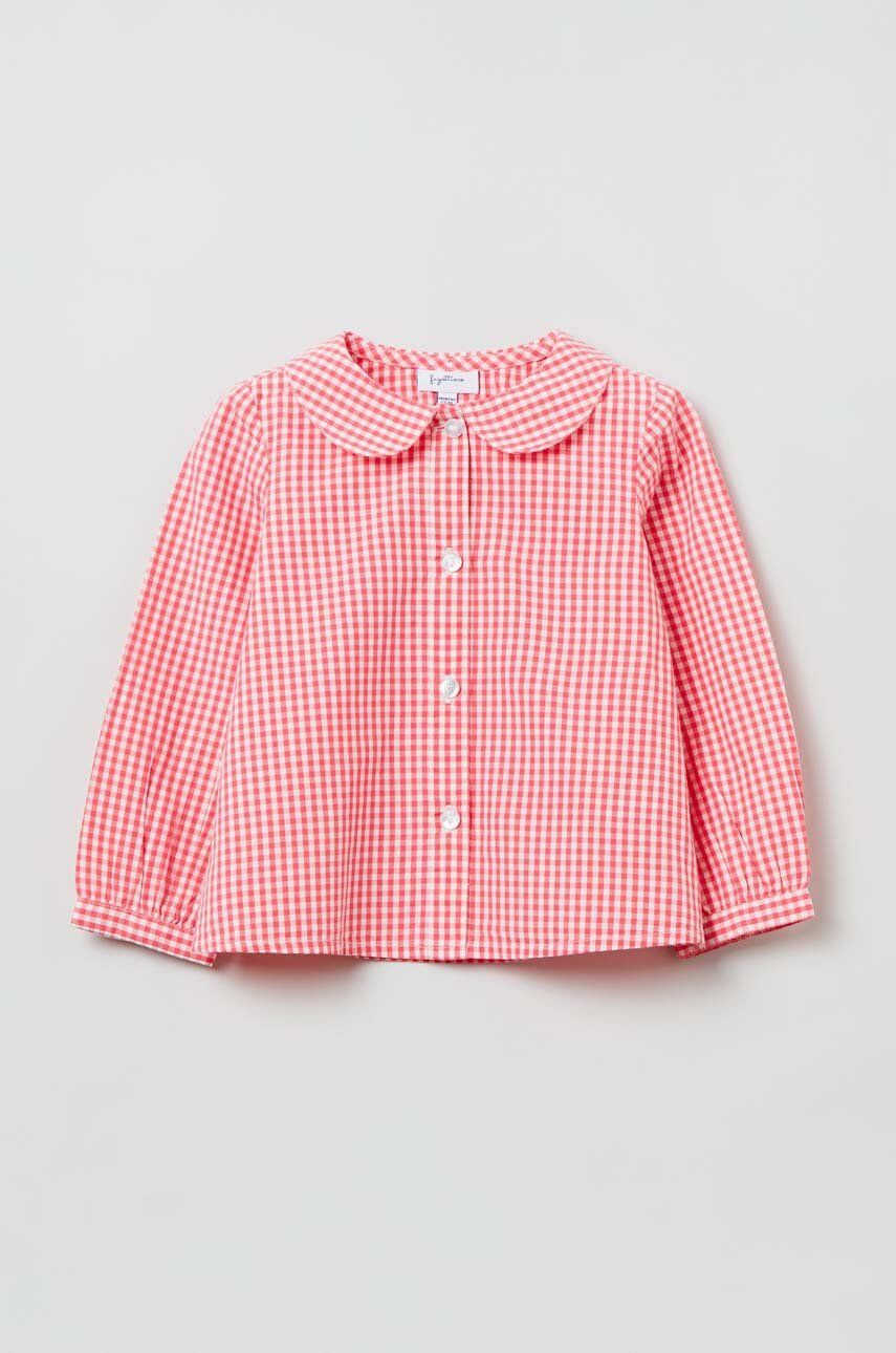 OVS bluza din bumbac pentru bebelusi culoarea rosu, modelator