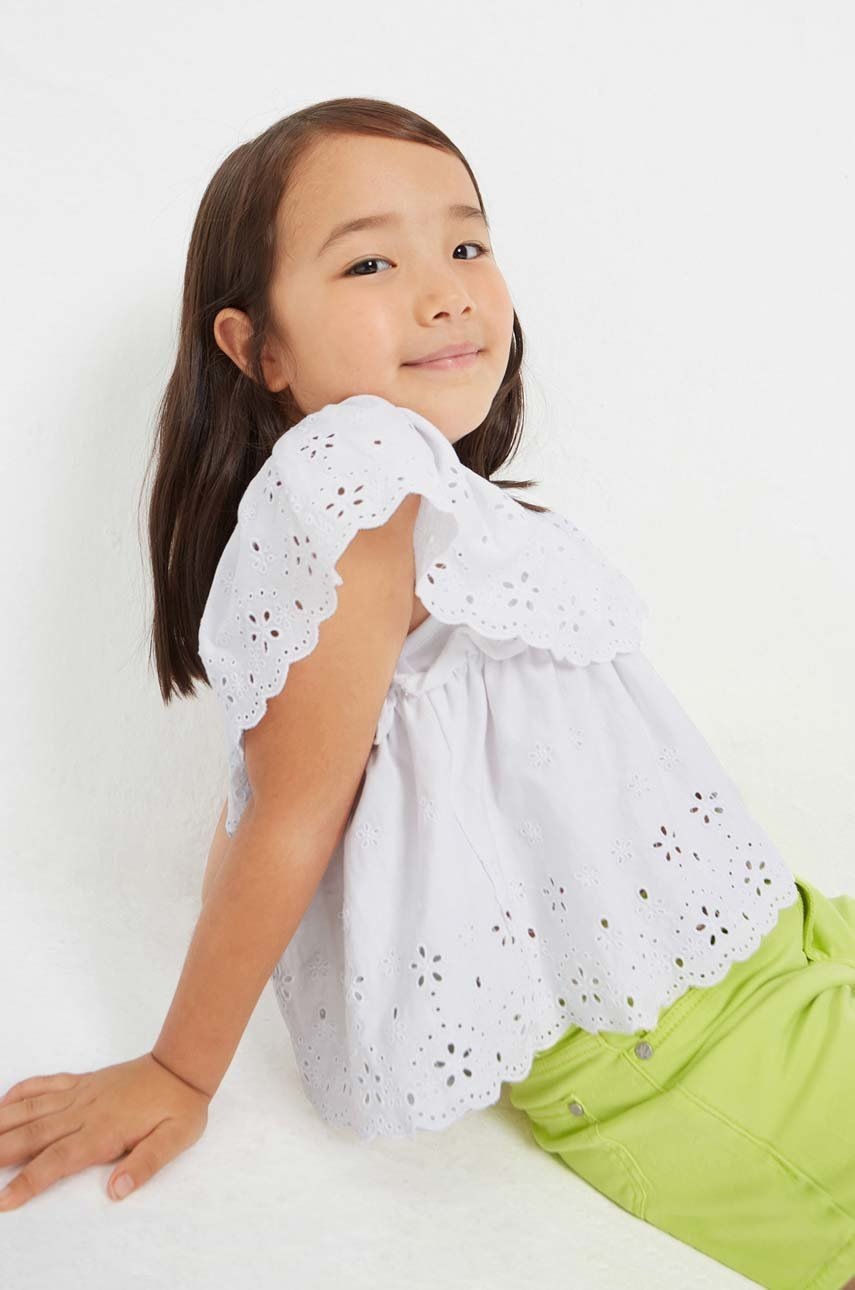 Детская хлопковая блузка Mayoral цвет белый однотонная в Виннице Детская хлопковая блузка Mayoral цвет белый однотонная в Виннице