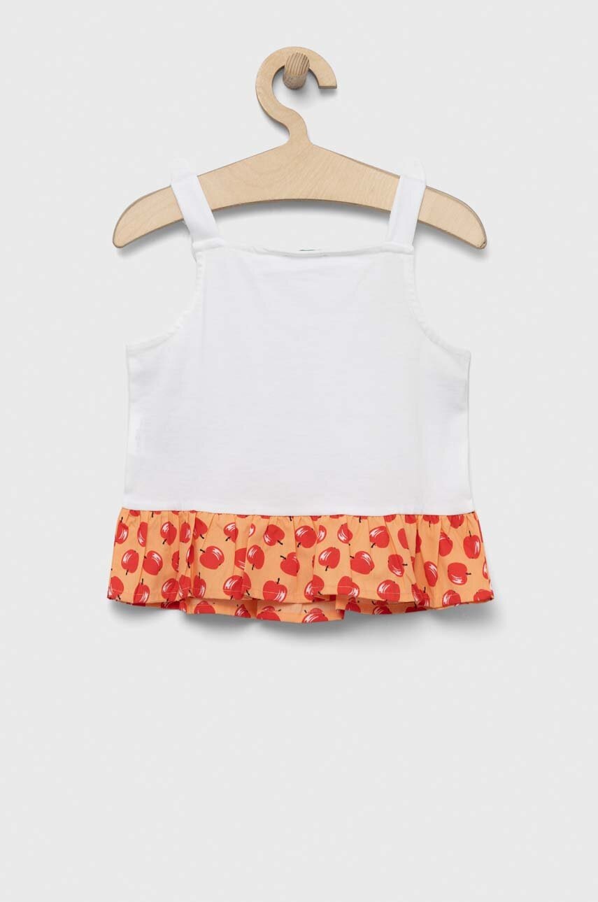 Дитяча бавовняна блузка United Colors of Benetton колір білий візерунок в Тернополі Дитяча бавовняна блузка United Colors of Benetton колір білий візерунок в Тернополі