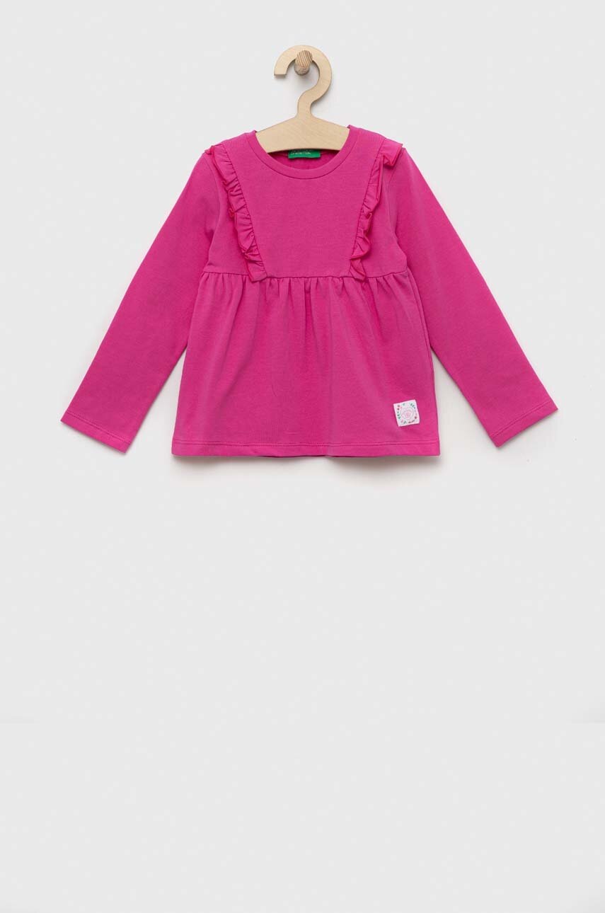 United Colors Of Benetton Bluza Copii Culoarea Violet, Neted