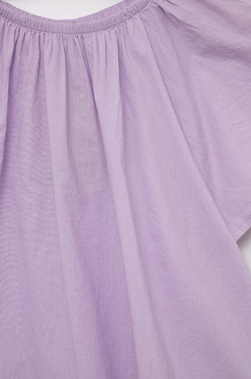 United Colors Of Benetton Bluza De Bumbac Pentru Copii Culoarea Violet