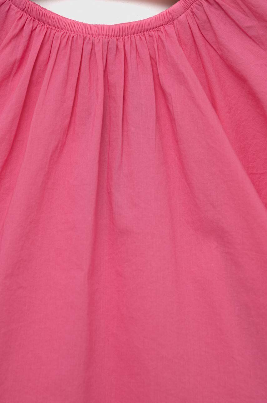 United Colors Of Benetton Bluza De Bumbac Pentru Copii Culoarea Roz