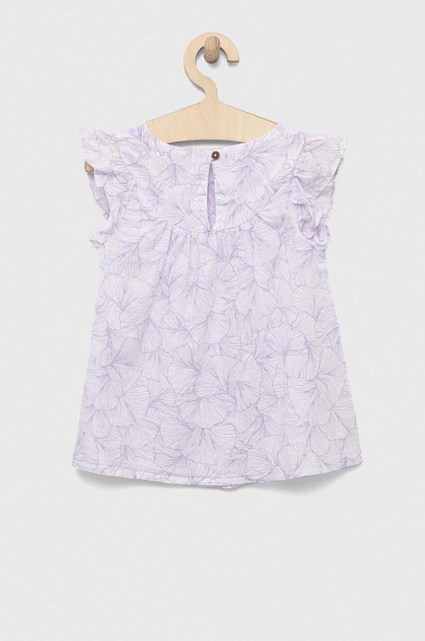Дитяча льняна блузка United Colors of Benetton колір фіолетовий візерунок в Ужгороді Дитяча льняна блузка United Colors of Benetton колір фіолетовий візерунок в Ужгороді