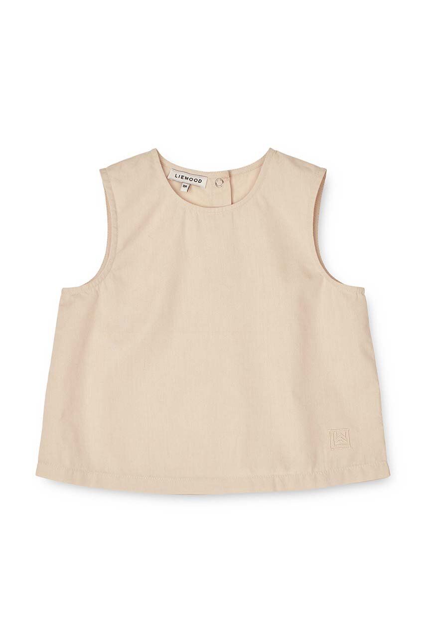 Liewood bluza din bumbac pentru bebelusi culoarea bej, neted