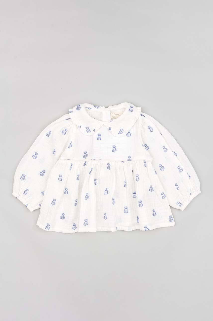 E-shop Dětská bavlněná halenka zippy bílá barva, vzorovaná