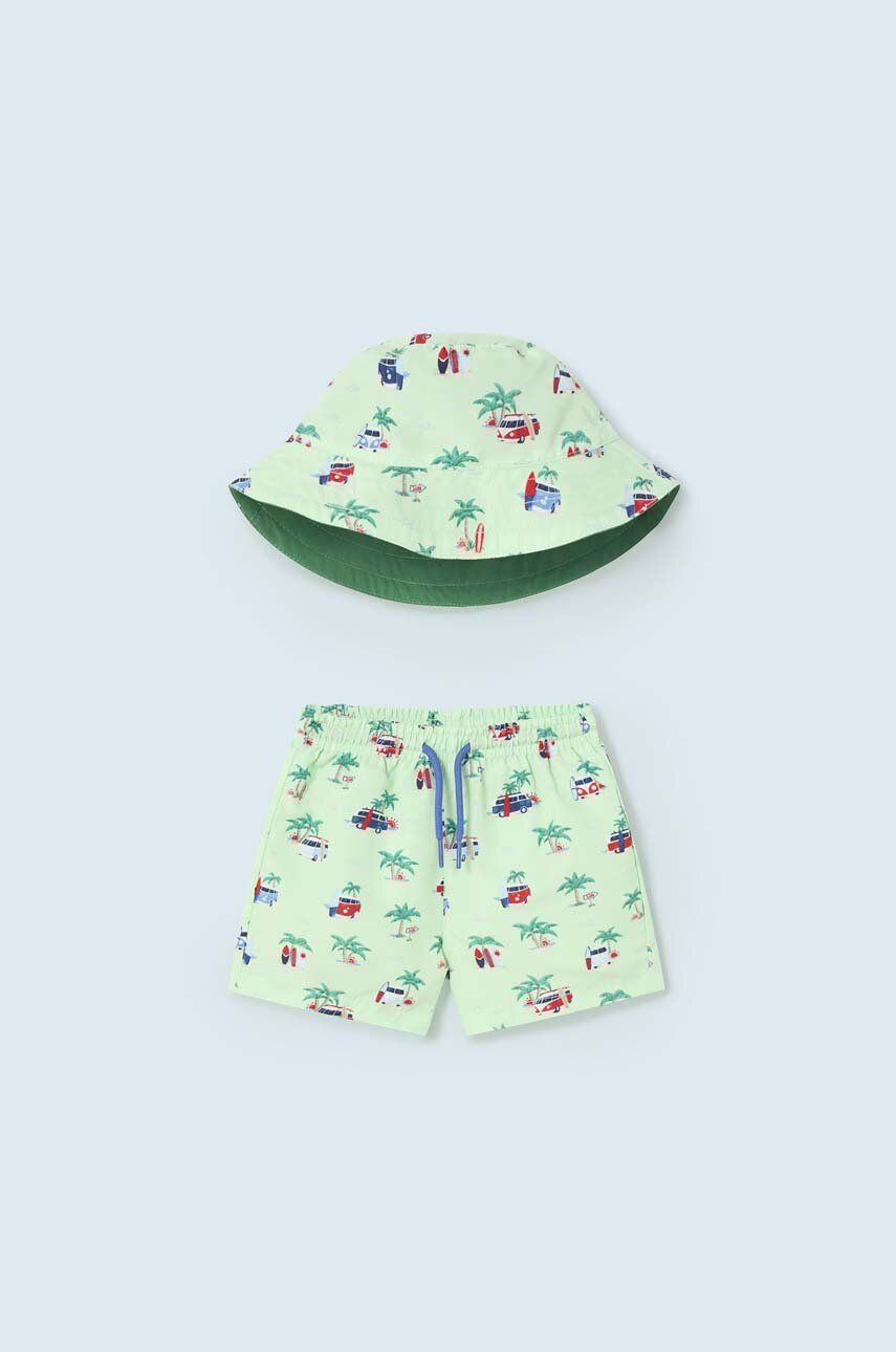 Dětské plavkové šortky Mayoral zelená barva - zelená -  100 % Polyester