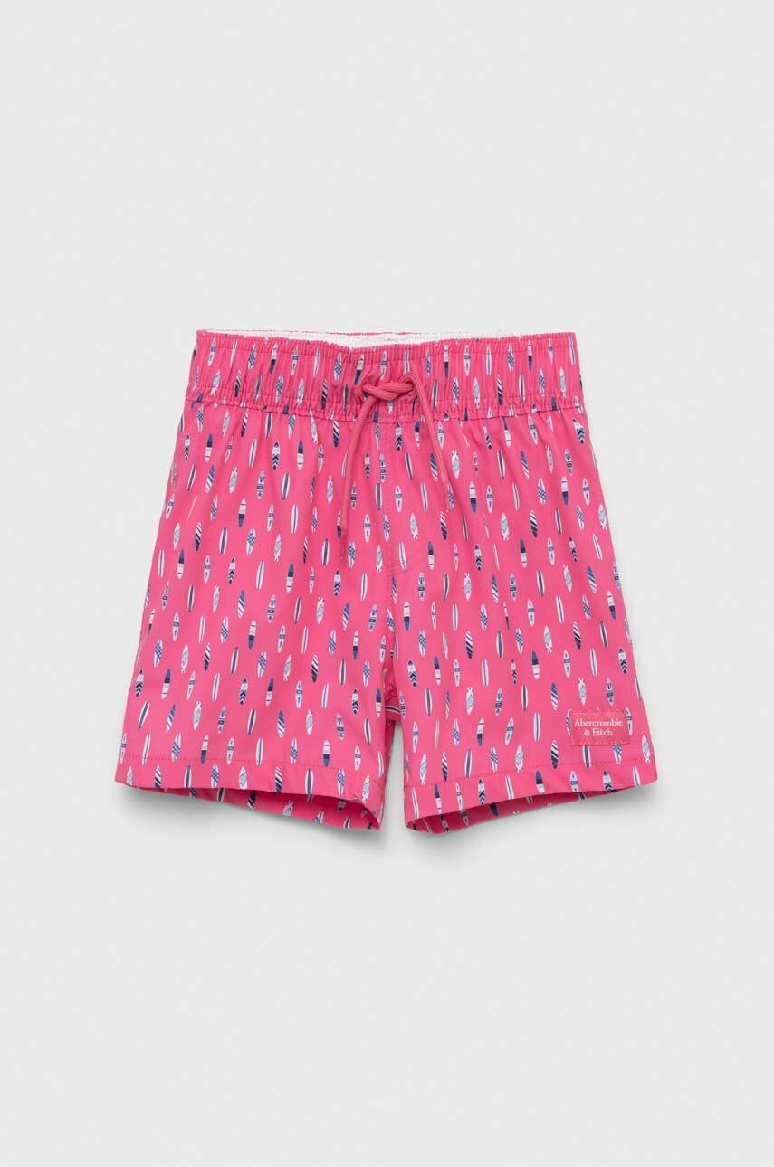 Levně Dětské plavkové šortky Abercrombie & Fitch růžová barva
