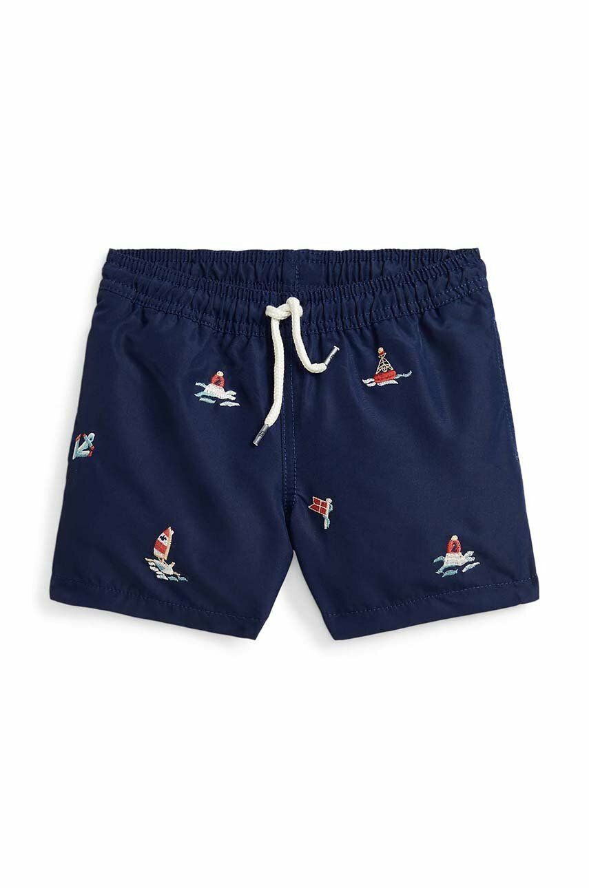 Dětské plavkové šortky Polo Ralph Lauren tmavomodrá barva - námořnická modř -  Polyester