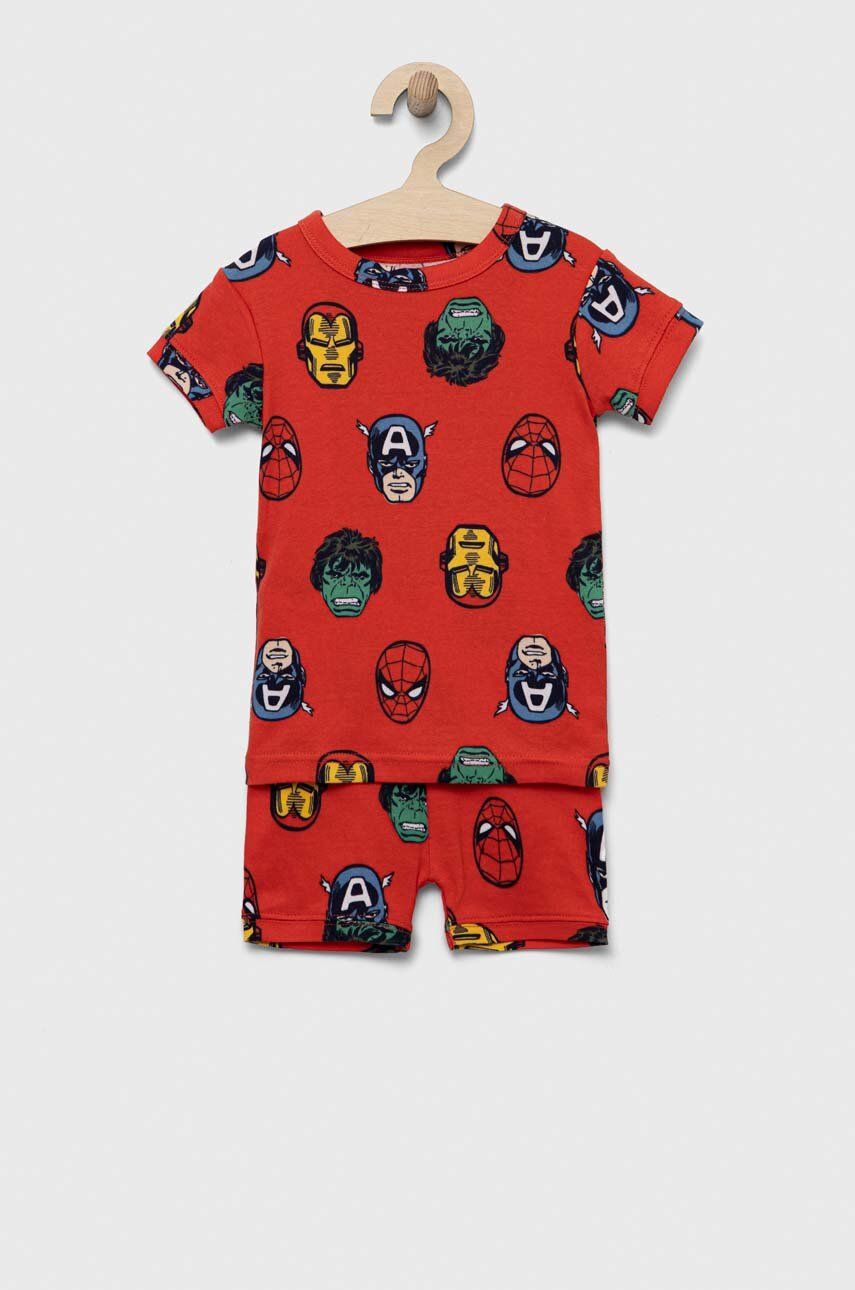 GAP pijamale de bumbac pentru copii x Marvel culoarea rosu, modelator