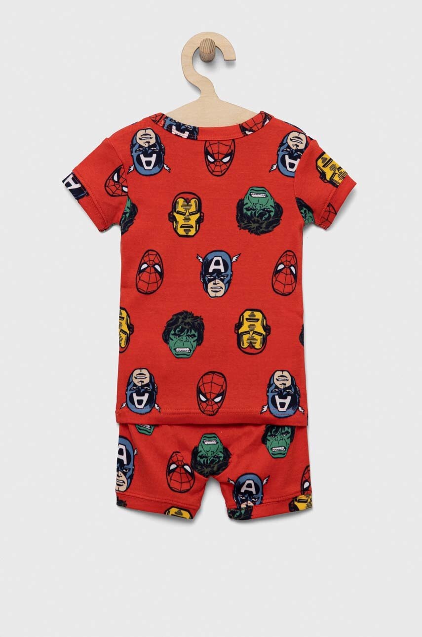 Детская хлопковая пижама GAP x Marvel цвет красный узор