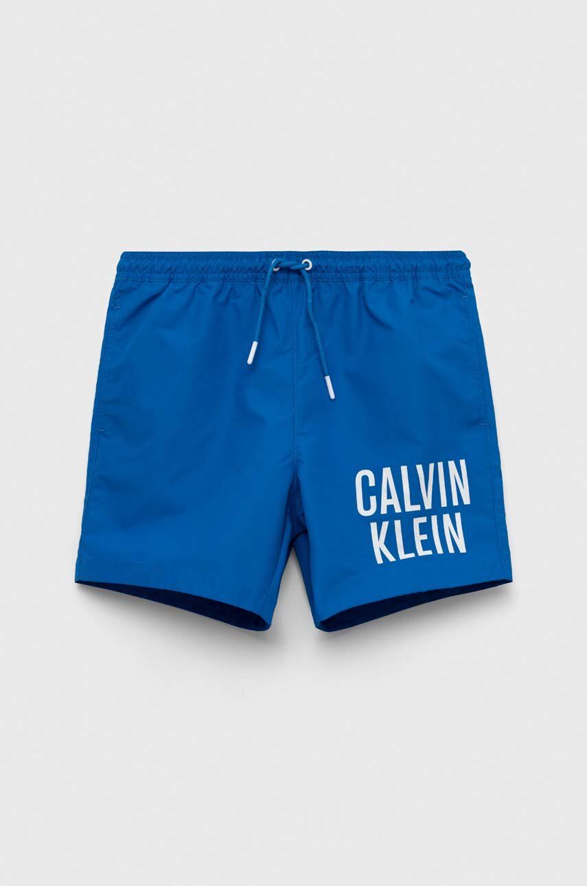 Dětské plavkové šortky Calvin Klein Jeans - modrá -  100 % Polyester