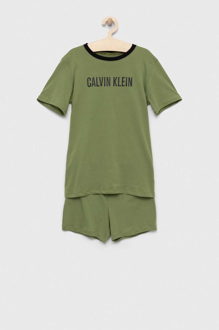Tričko a boxerky Calvin Klein Underwear zelená farba, s potlačou
