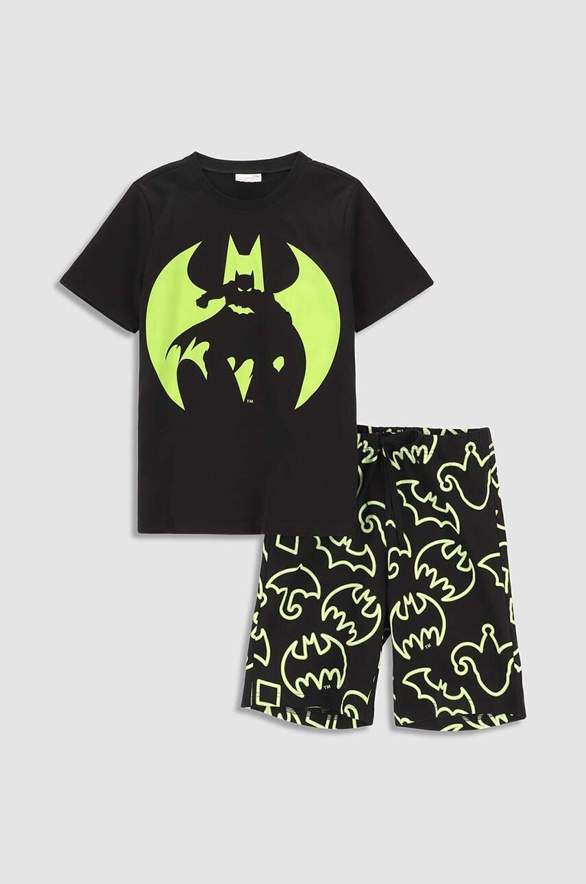 

Дитяча бавовняна піжама Coccodrillo x Batman колір чорний візерунок