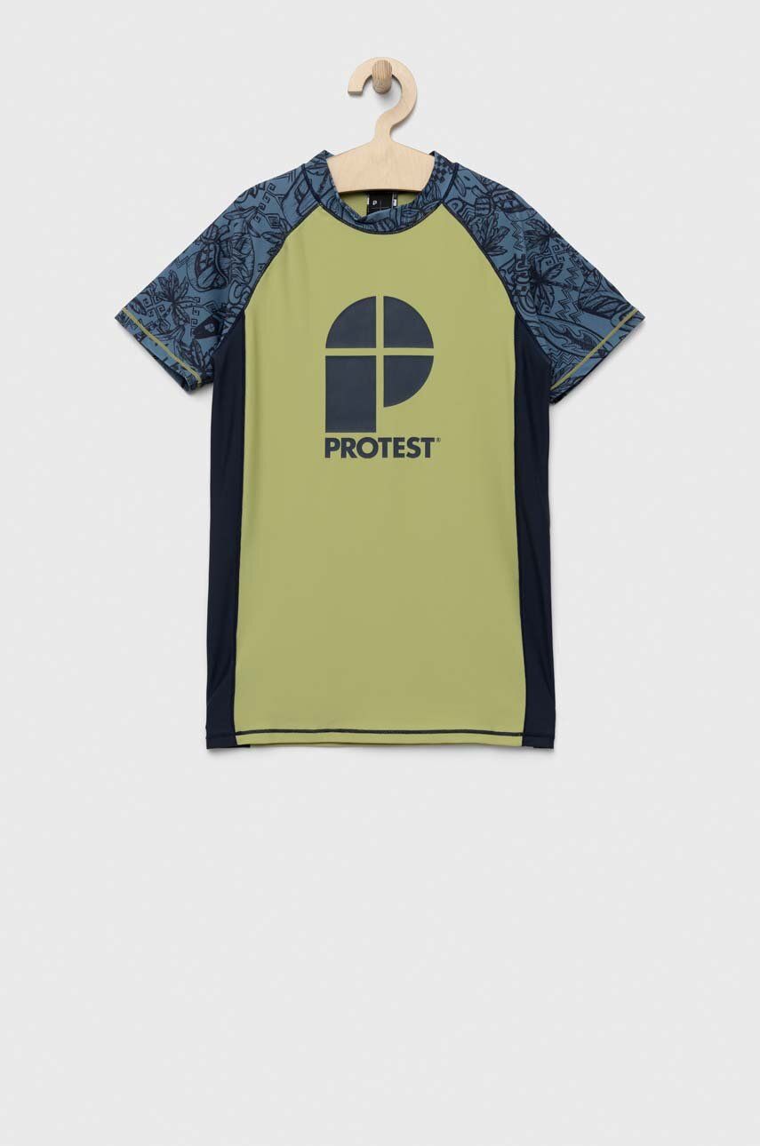Dětské plavkové triko Protest PRTAHOY JR žlutá barva - žlutá -  80 % Polyamid