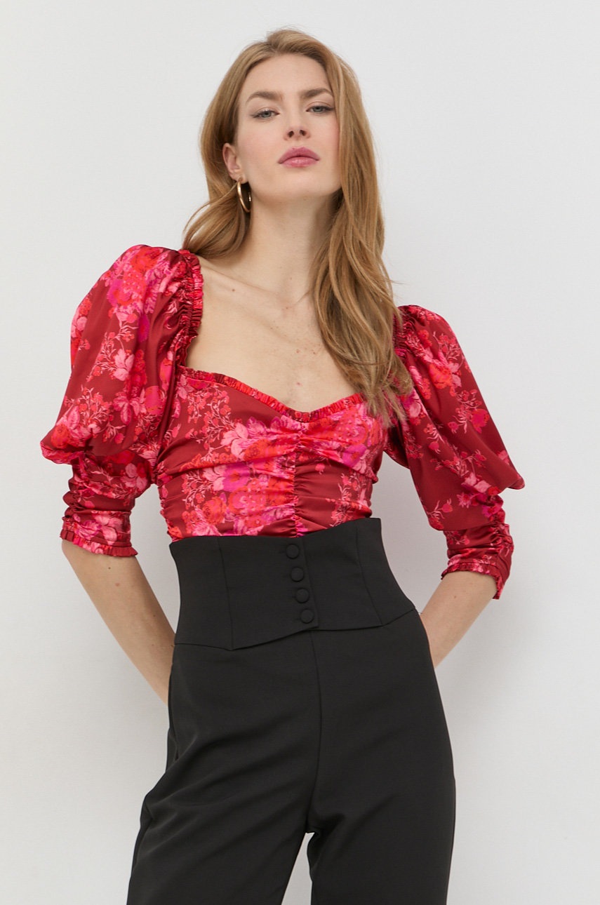 

Блузка For Love & Lemons женская цвет красный принт цветы