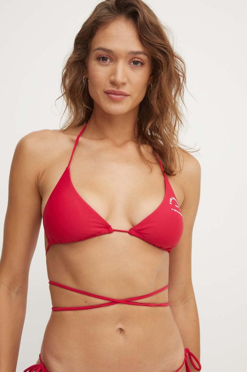 Karl Lagerfeld sutien de baie culoarea roz, cupa usor rigidizata