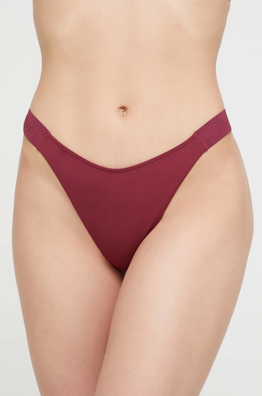 

Долнище на бански тип бразилиана Calvin Klein в бордо