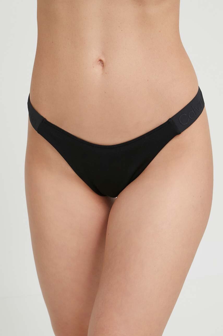 

Долнище на бански тип бразилиана Calvin Klein в черно, Черен
