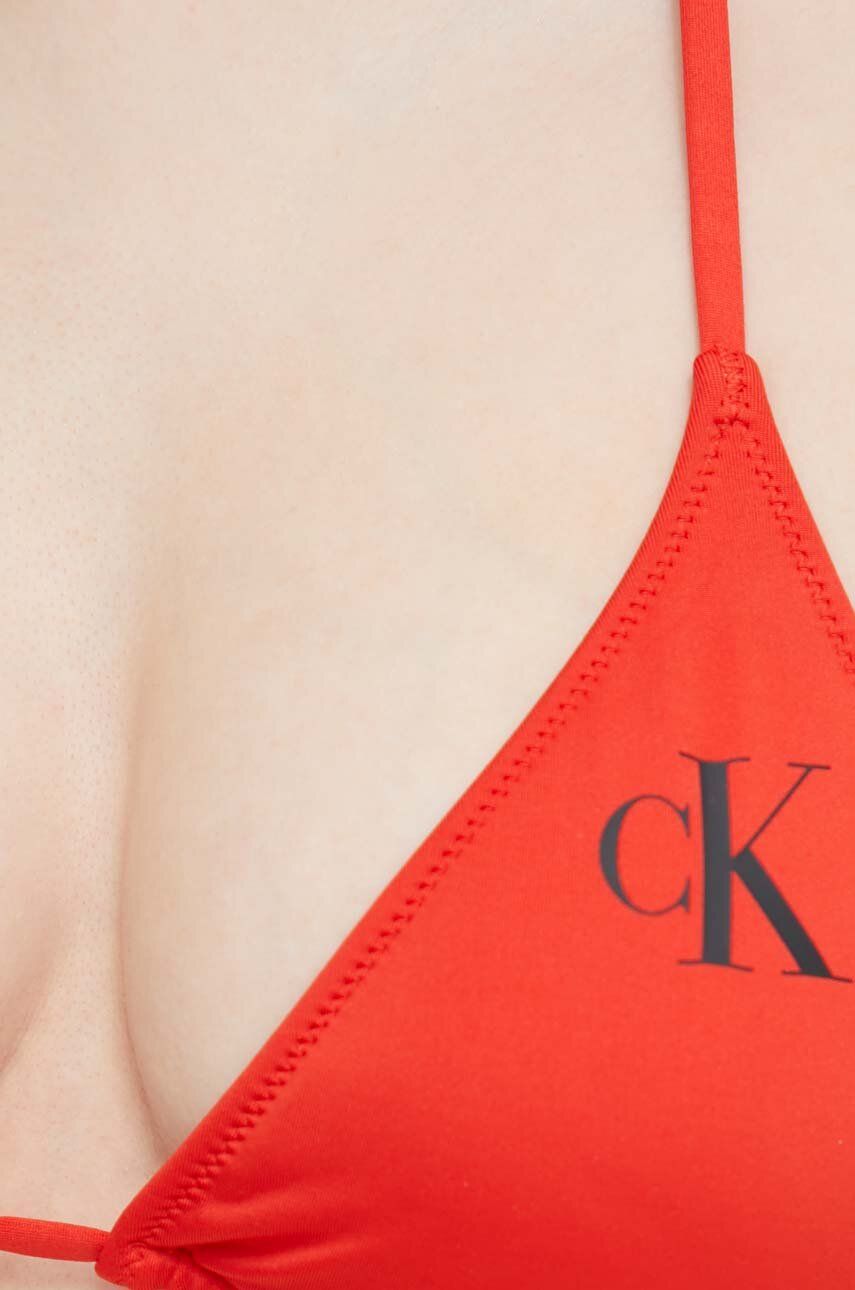 Kupaći Grudnjak Calvin Klein Boja: Crvena, Lagano Učvršćene Košarice