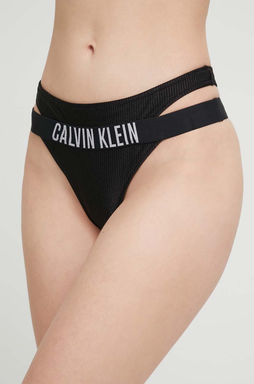 

Долнище на бански тип бразилиана Calvin Klein в черно, Черен