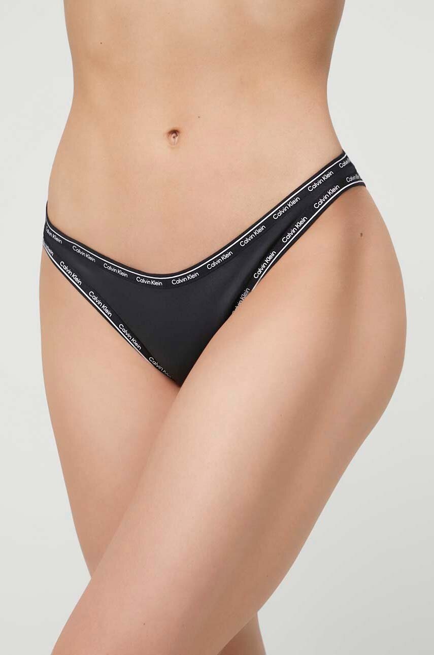 

Долнище на бански тип бразилиана Calvin Klein в черно, Черен
