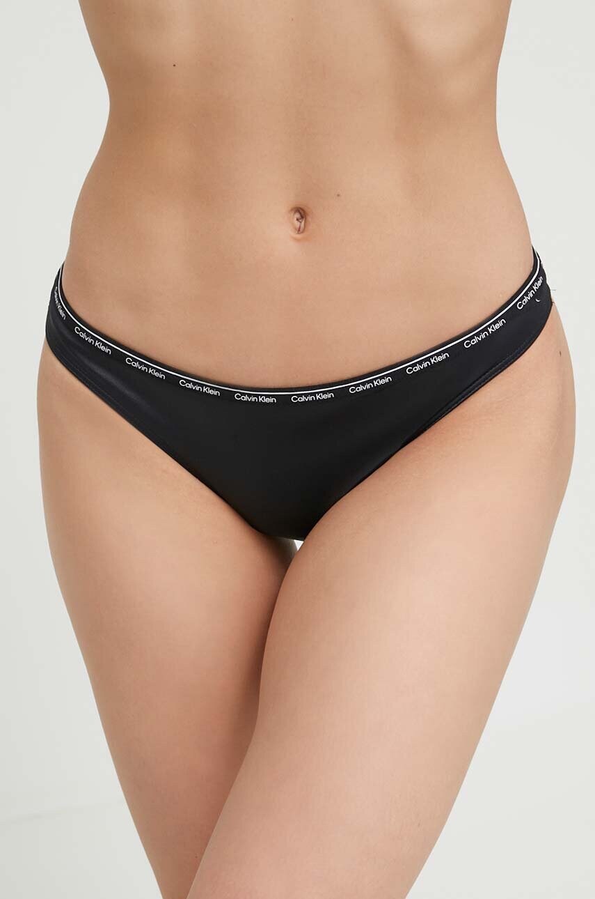 

Долнище на бански тип бразилиана Calvin Klein в черно, Черен