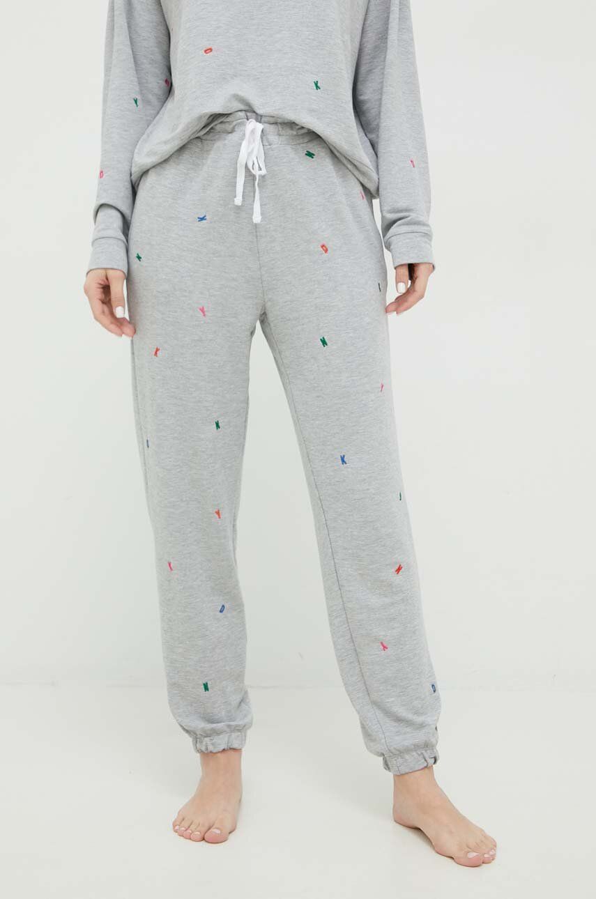 Dkny pantaloni de pijama femei, culoarea gri answear.ro imagine noua lenjerie-femei.ro