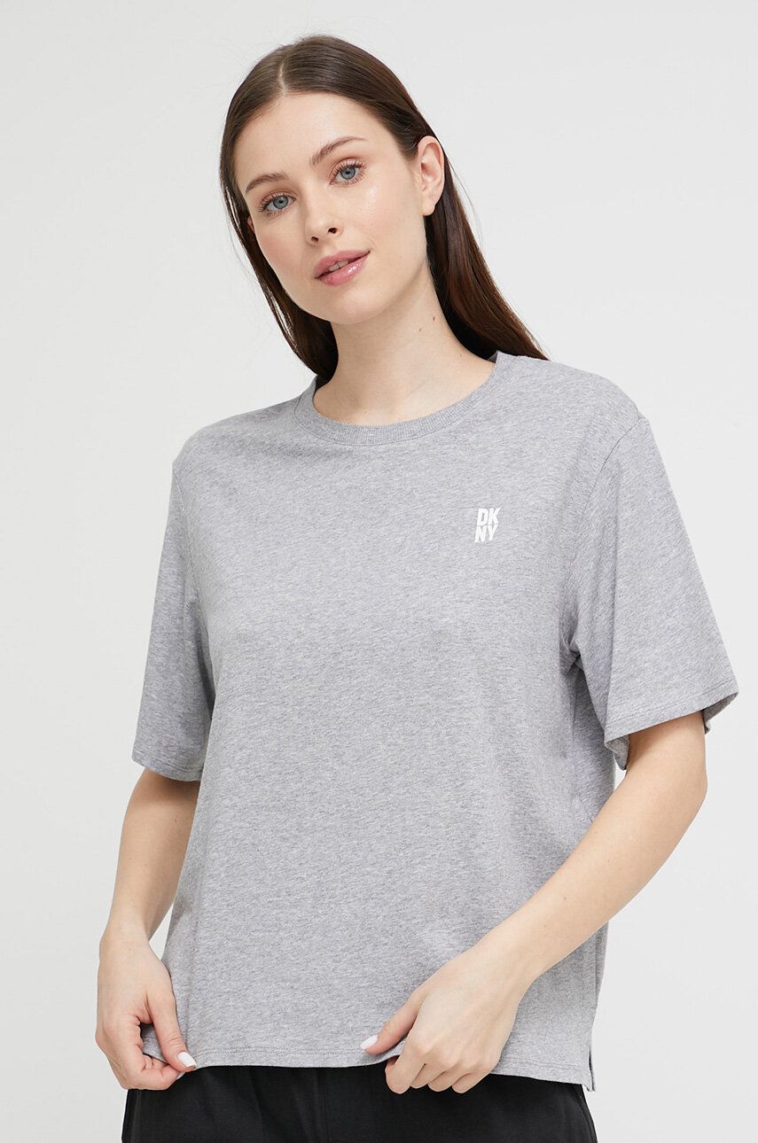 Pyžamové tričko Dkny šedá barva - šedá -  57 % Bavlna