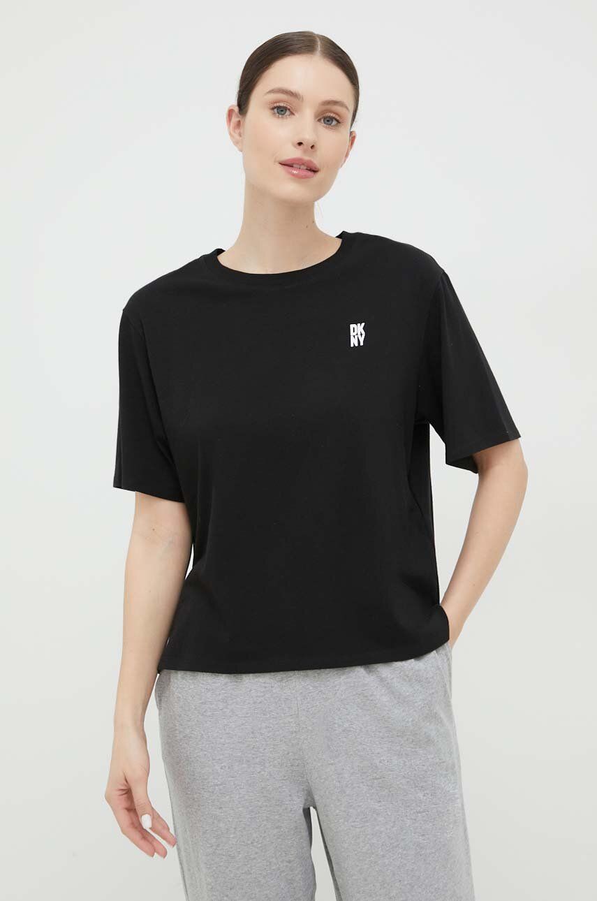 Pyžamové tričko Dkny černá barva - černá -  57 % Bavlna