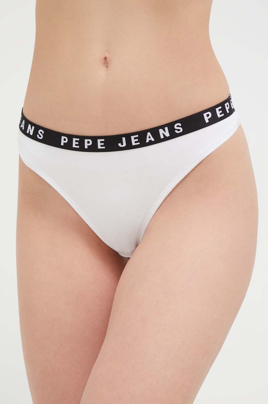 E-shop Tanga Pepe Jeans bílá barva