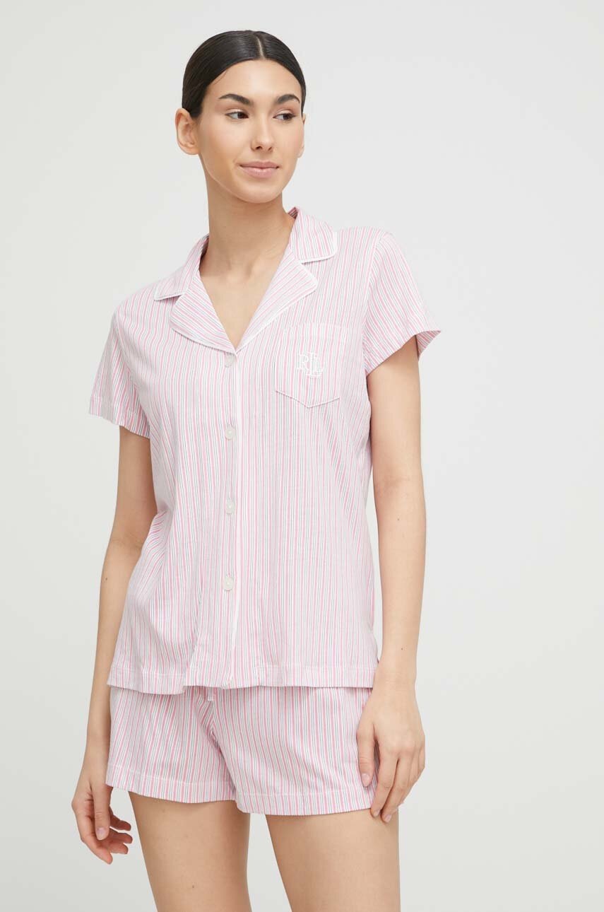 

Пижама Lauren Ralph Lauren дамска в розово, Розов