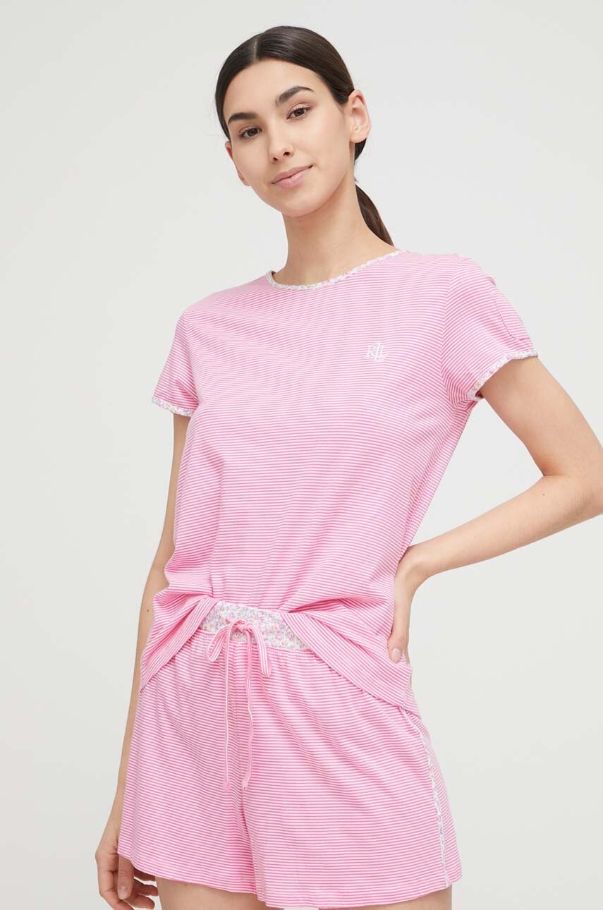 

Пижама Lauren Ralph Lauren дамска в розово, Розов