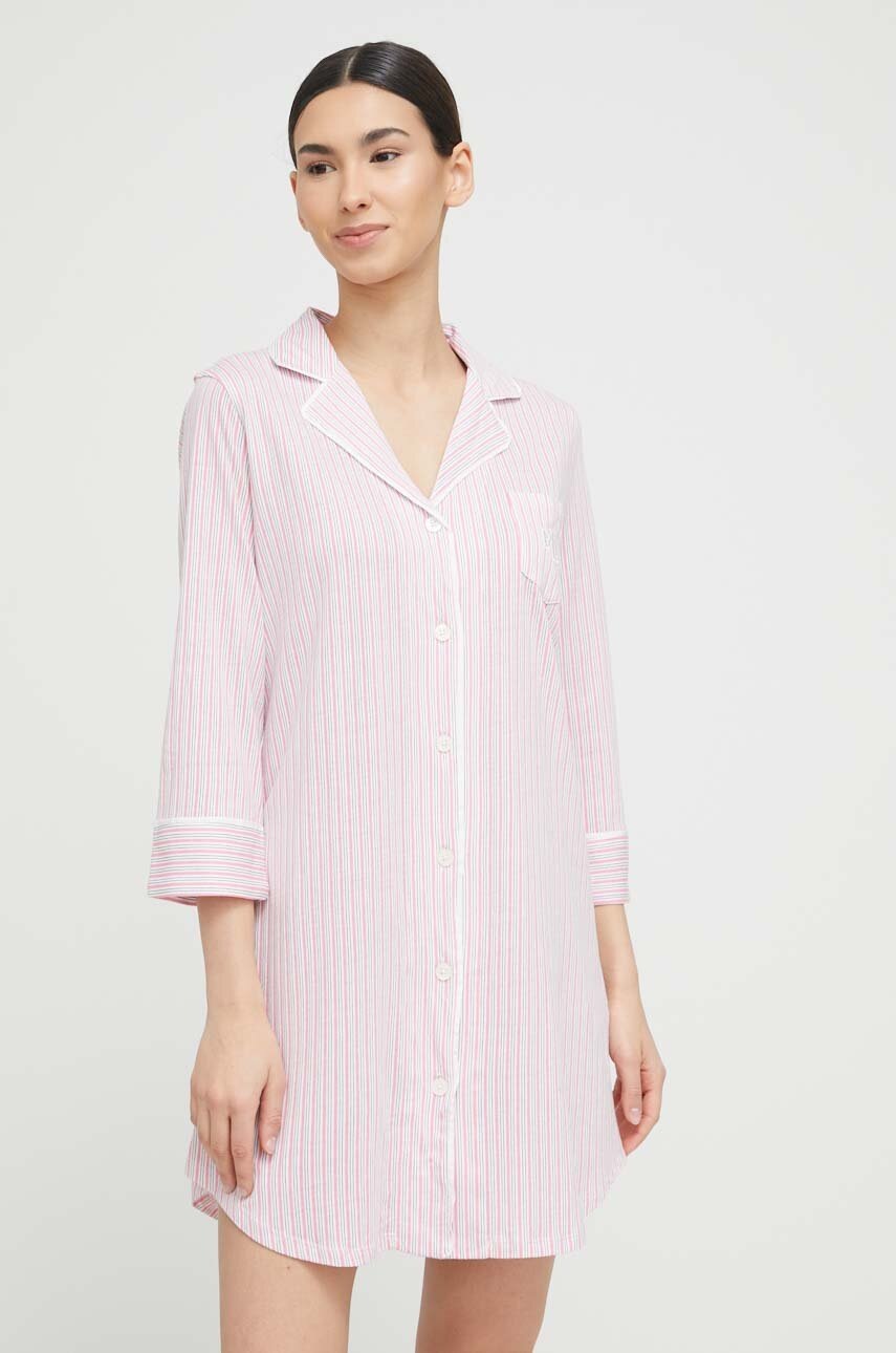 

Пижамная рубашка Lauren Ralph Lauren женская цвет розовый