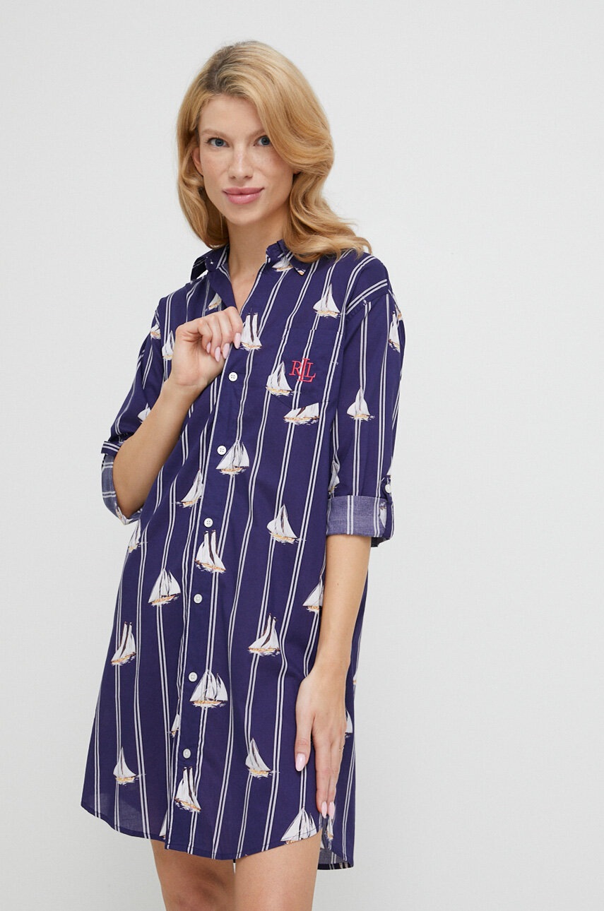 

Пижамная рубашка Lauren Ralph Lauren женская цвет синий